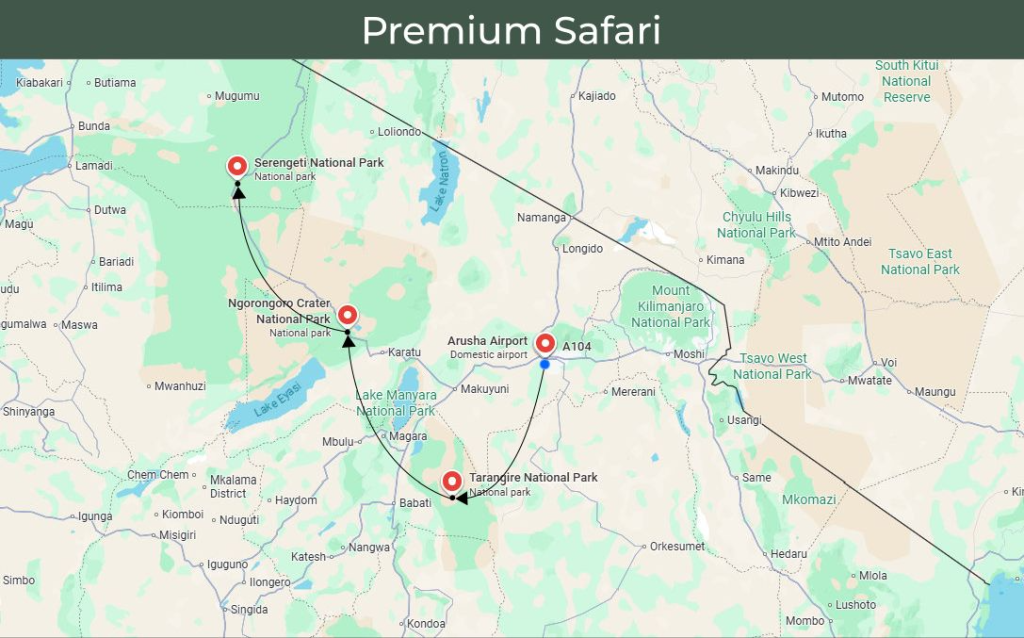 Premium Safari Map | GAIA Legacy Travel